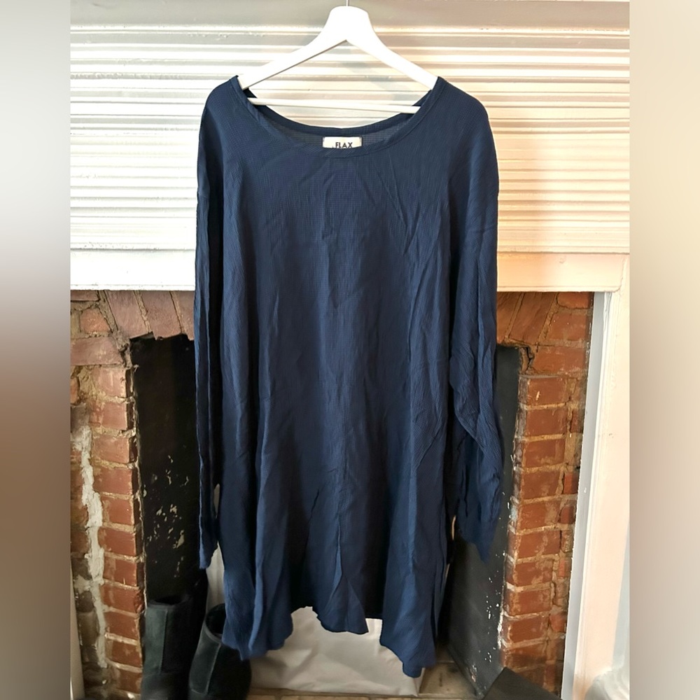 FLAX Dark blue gingham dress / tunic